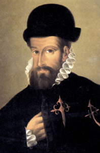 Francisco Pizarro, der Eroberer des Inkareichs in Peru. Ölgemälde eines unbekannten Meisters (um 1540)
