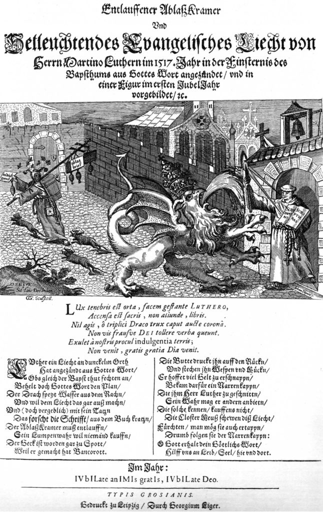 Flugblatt mit Luthers Thesen